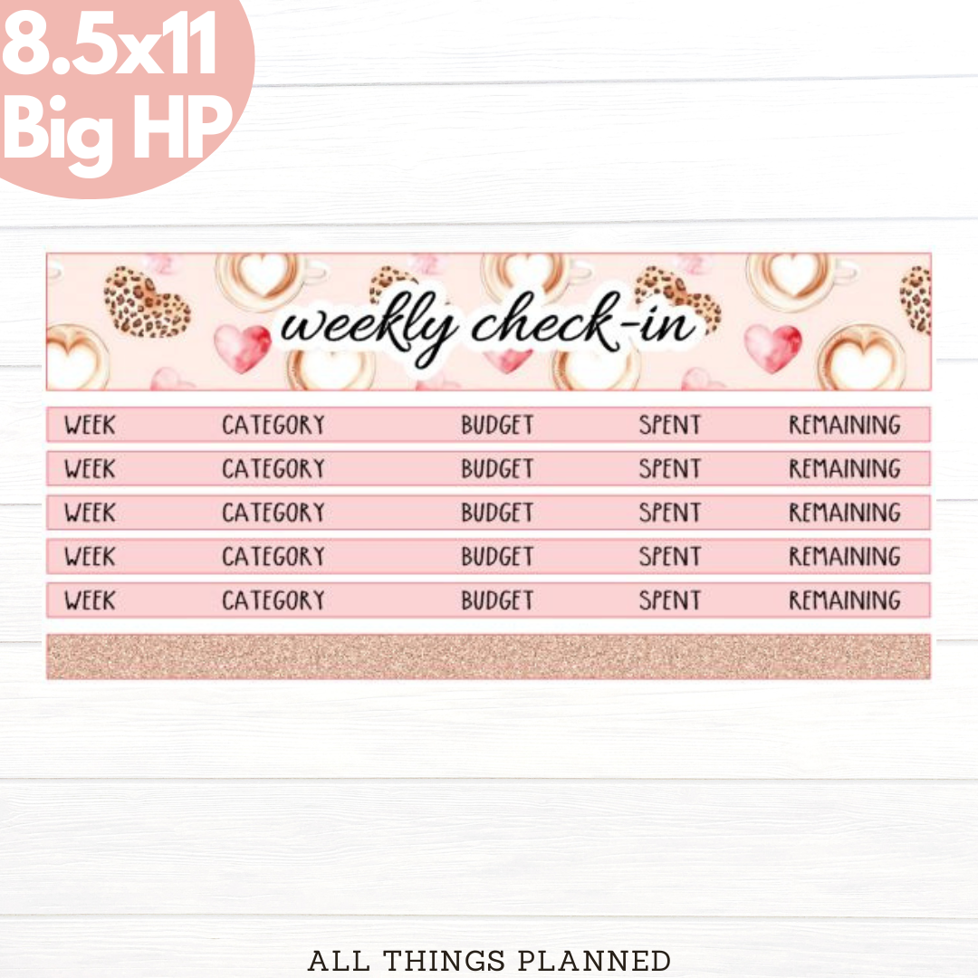 8.5x11 | Big | Oct (Pink Caffeine) Weekly Check-In