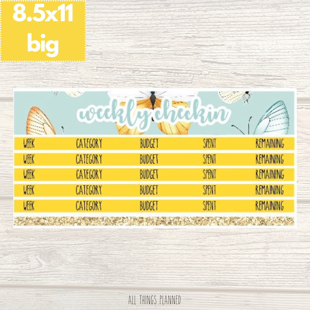 8.5x11 | Big | Mar. (Butterflies) Weekly Check-In