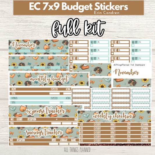 7x9 Nov. (Thanksgiving) FULL Budget Kit BUNDLE
