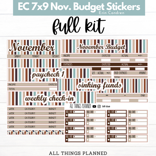 7x9 Nov. (Stripes) Budget Kit BUNDLE