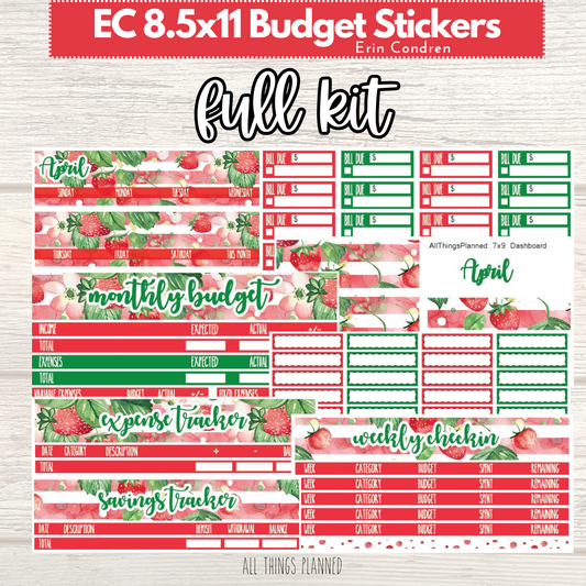 8.5x11 EC April (Strawberry Garden) FULL Budget Kit BUNDLE