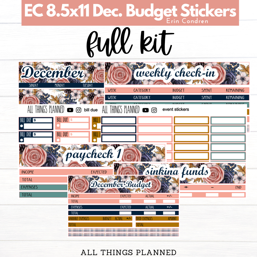 8.5x11  EC Dec. (Winter Roses) Budget Kit BUNDLE