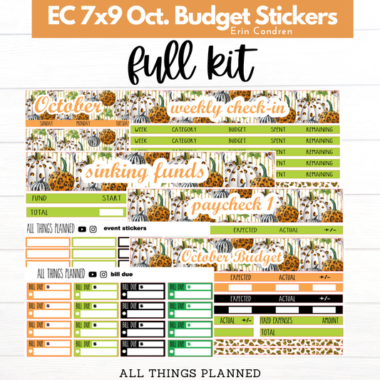 7x9 Oct. (Leopard Pumpkin) Budget Kit BUNDLE