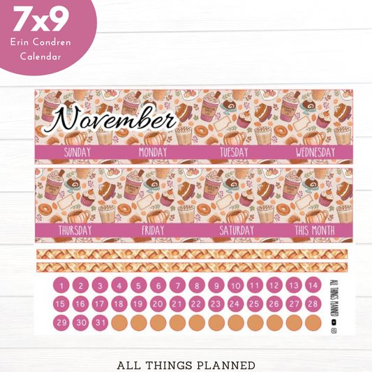 7x9 Nov (Thanksgiving) Monthly Calendar