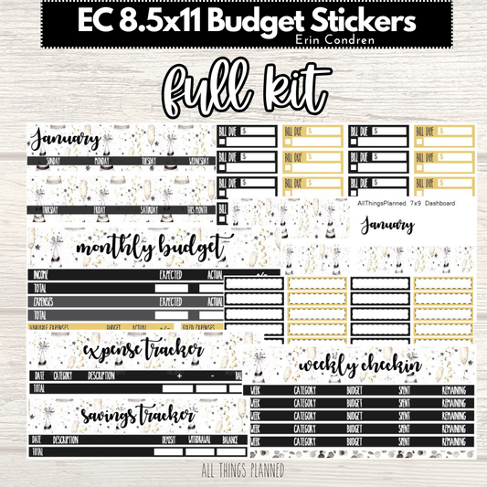 8.5x11  EC Jan. (New Year) FULL Budget Kit BUNDLE