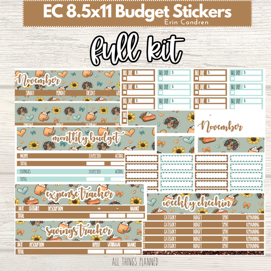 8.5x11 EC Nov. (Thanksgiving) FULL Budget Kit BUNDLE
