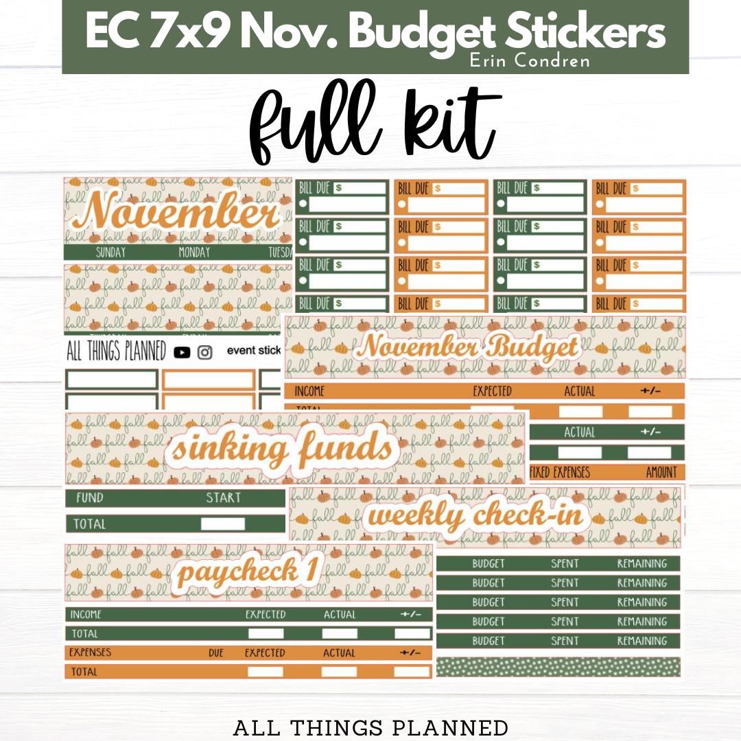 7x9 Nov. (Boho Fall) Budget Kit BUNDLE