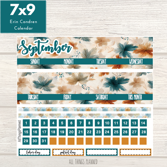 7x9 Sept. (Dreamy Fall) Monthly Calendar