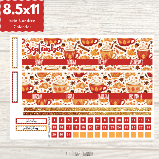 8.5x11 Sept. (Fall Latte) Monthly Calendar