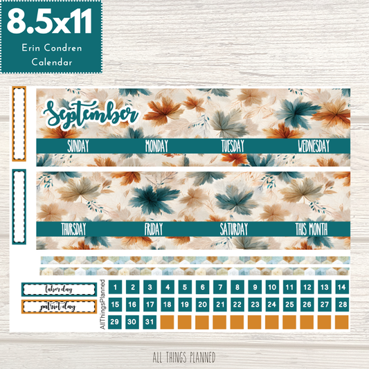 8.5x11 Sept. (Dreamy Fall) Monthly Calendar