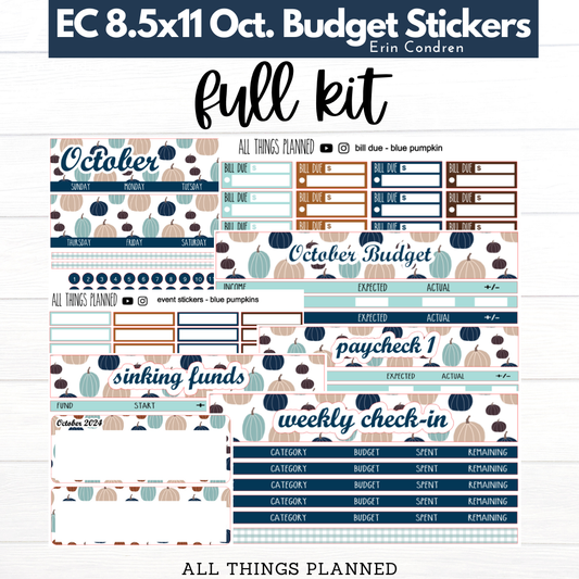 8.5x11  EC Oct. (Blue Pumpkins) Budget Kit BUNDLE