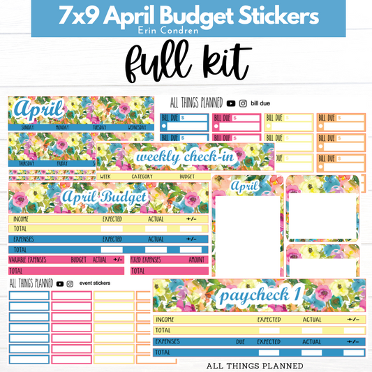 7x9 April (Flowers) Budget Kit BUNDLE