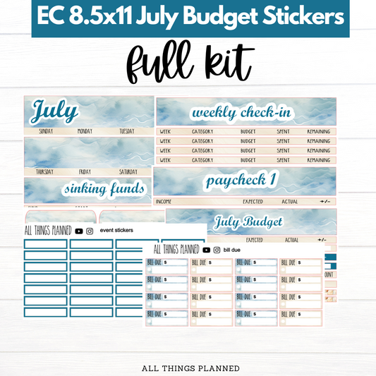 8.5x11  EC July (Ocean) Budget Kit BUNDLE