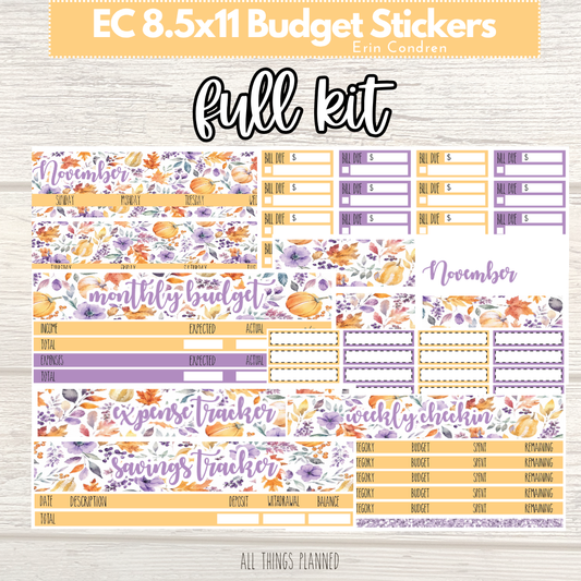 8.5x11 EC Nov. (Purple Harvest) FULL Budget Kit BUNDLE