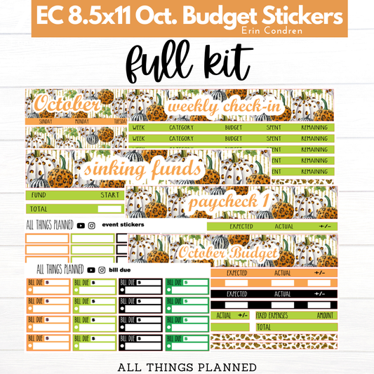 8.5x11  EC Oct. (Leopard Pumpkins) Budget Kit BUNDLE