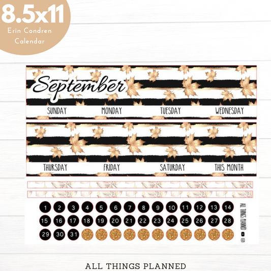 8.5x11 Sept (Golden Fall) Monthly Calendar