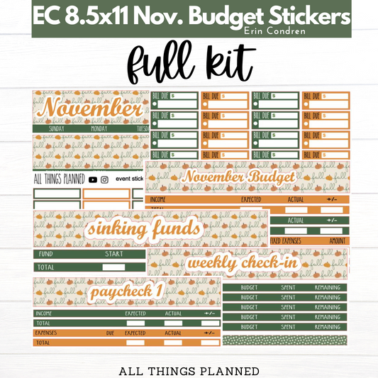 8.5x11  EC Nov. (Boho Fall) Budget Kit BUNDLE