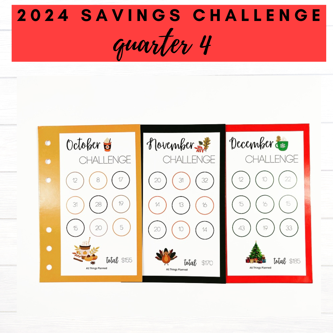 2024 Savings Challenge Cards - Quarter 4