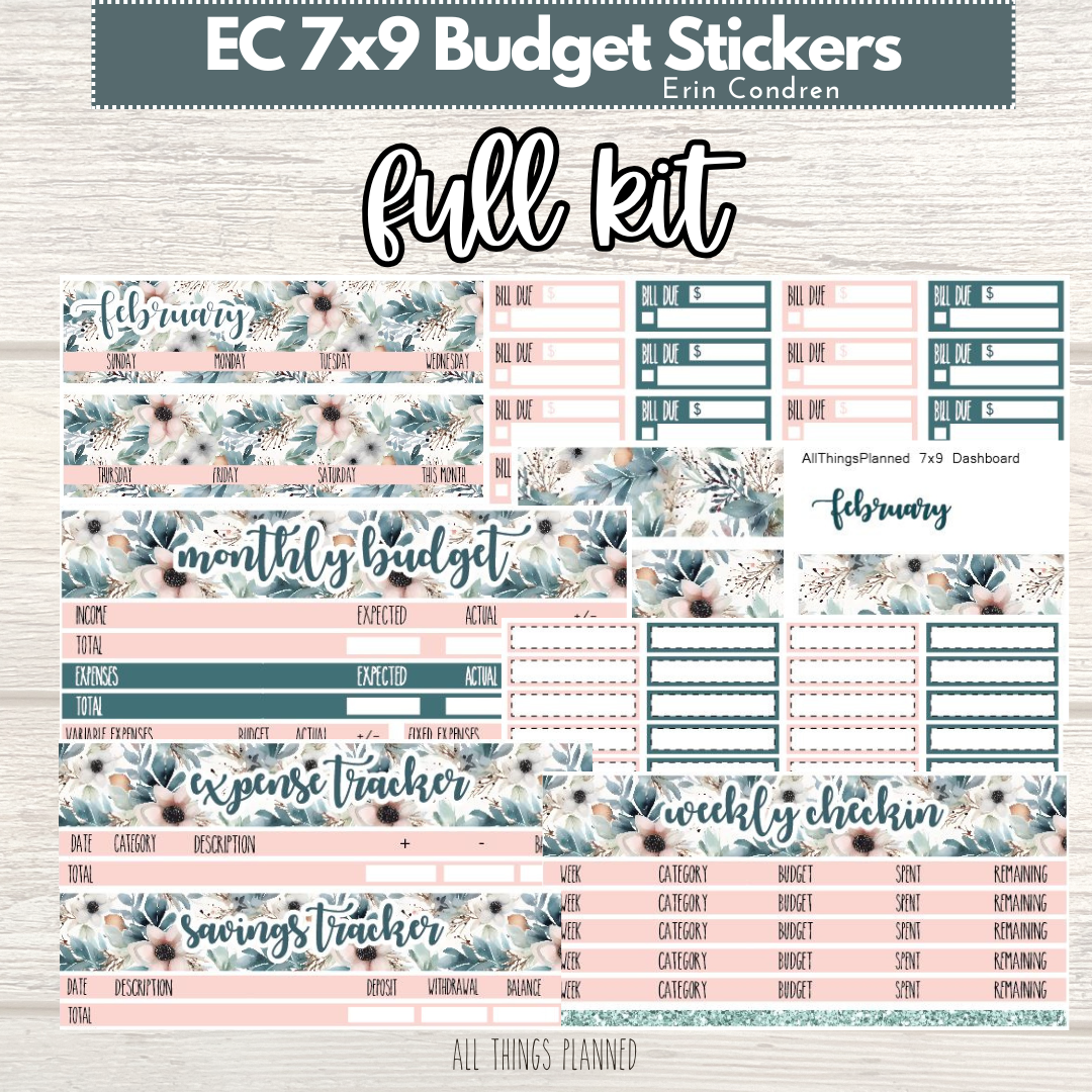 7x9 Feb. (Winter Florals) FULL Budget Kit BUNDLE