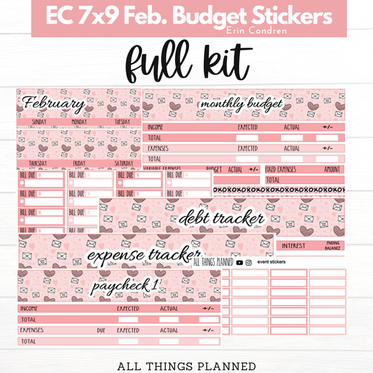 7x9 Feb. (Valentines) Budget Kit BUNDLE