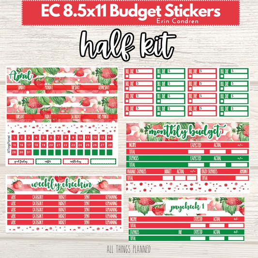 8.5x11 EC April (Strawberry Garden) HALF Budget Kit BUNDLE