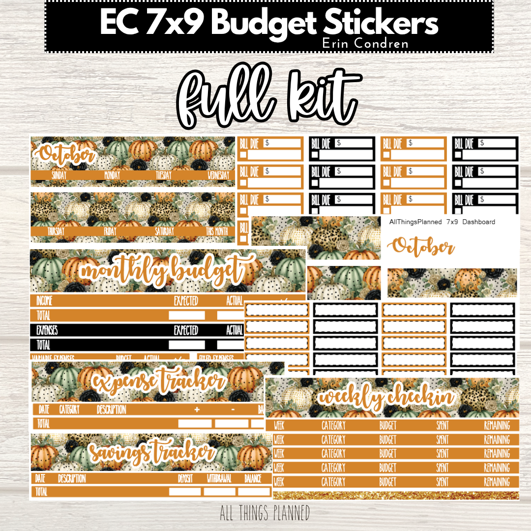 7x9 Oct. (Pumpkins) FULL Budget Kit BUNDLE