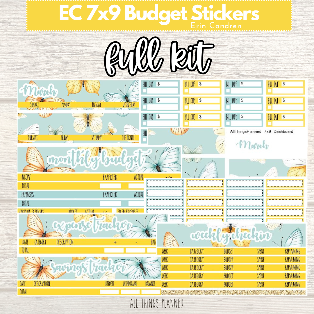 7x9 Mar. (Butterflies) FULL Budget Kit BUNDLE