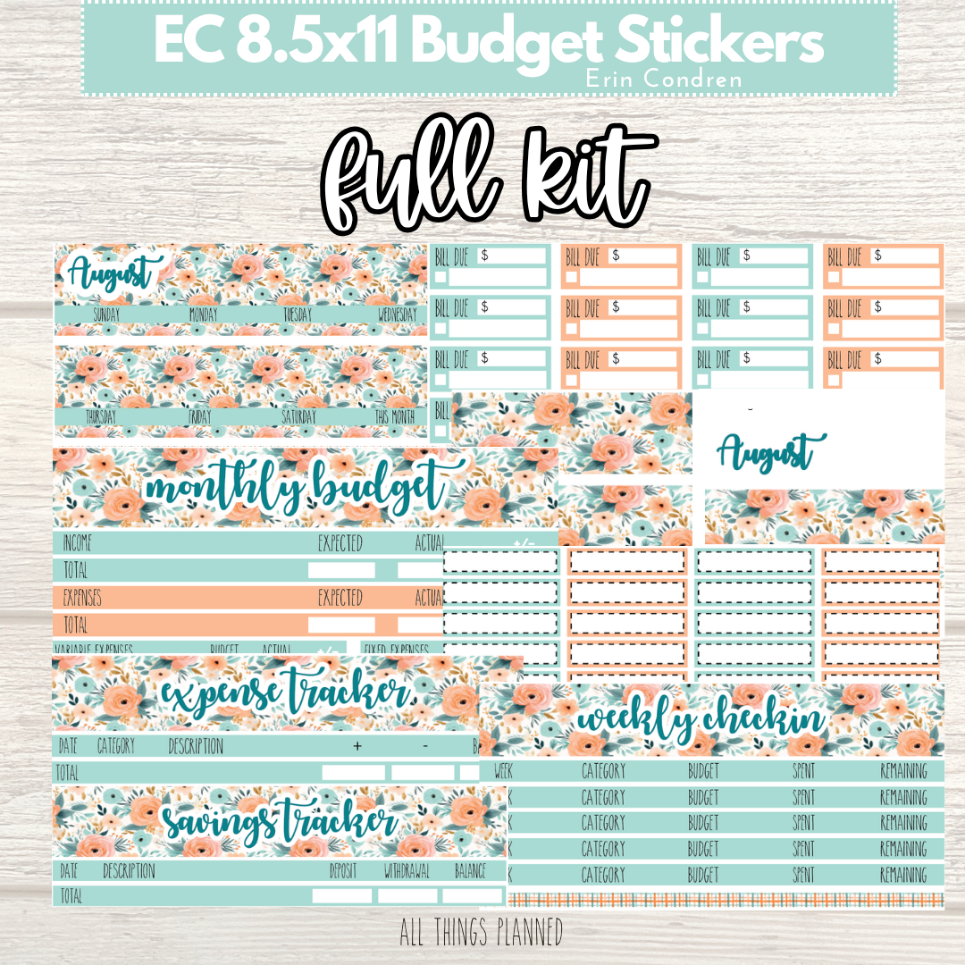 8.5x11 EC Aug. (Summer Bloom) FULL Budget Kit BUNDLE