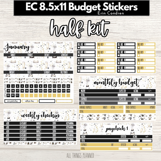 8.5x11 EC Jan. (New Year) HALF Budget Kit BUNDLE