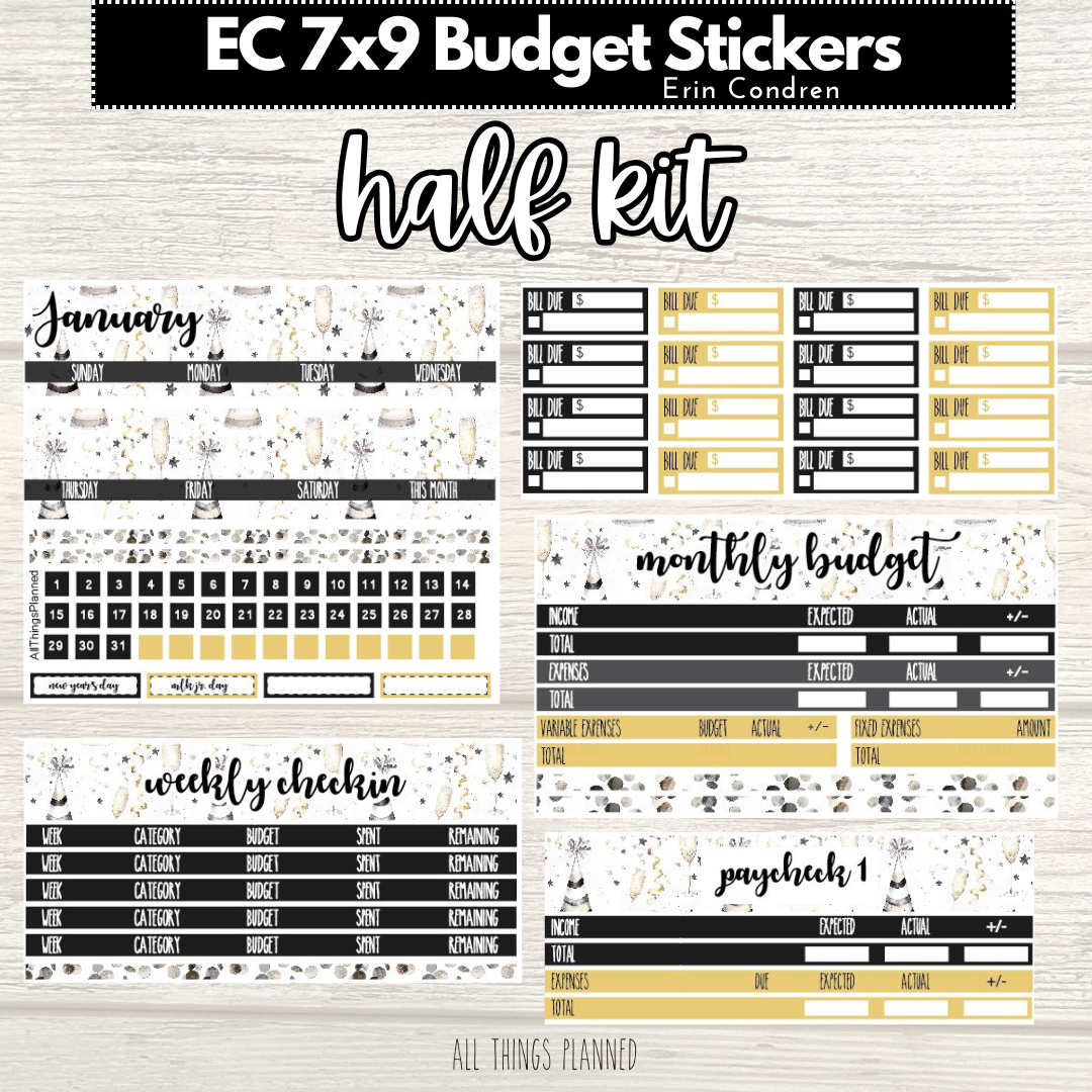 7x9 Jan. (New Year) HALF Budget Kit BUNDLE