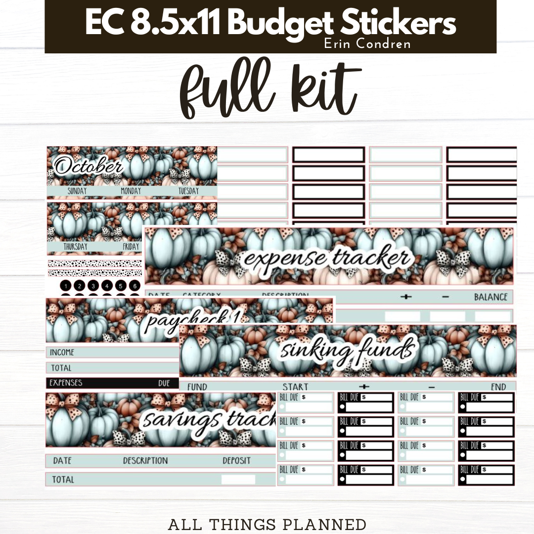 8.5x11  EC Oct (Pumpkins Bows) Budget Kit BUNDLE