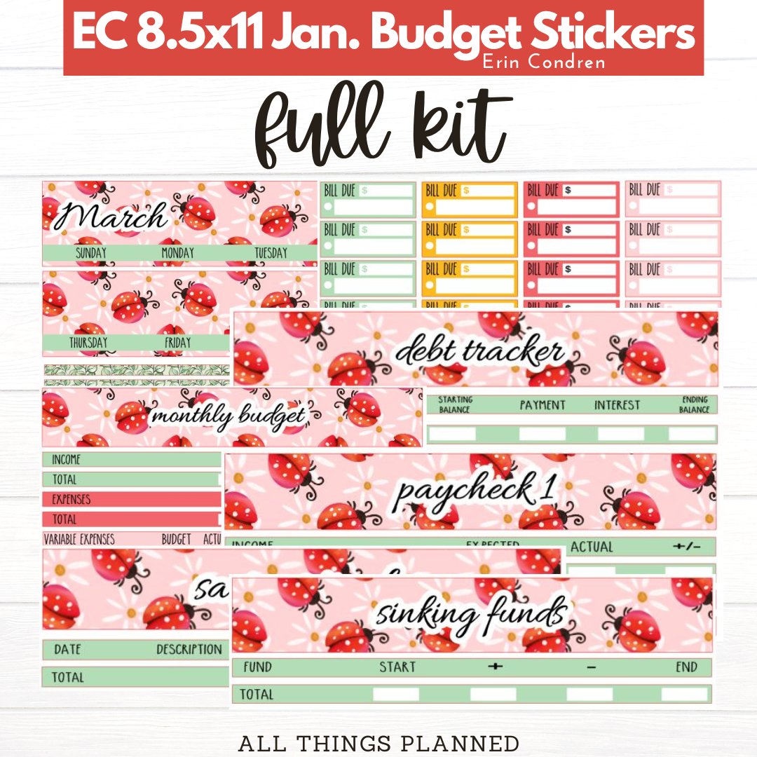 8.5x11  EC Mar. (Ladybugs) Budget Kit BUNDLE