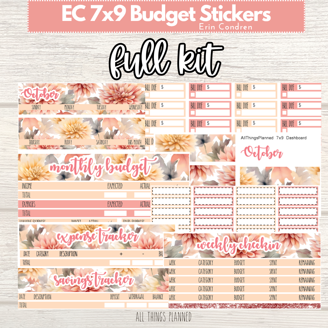 7x9 Oct. (Fall Florals) FULL Budget Kit BUNDLE
