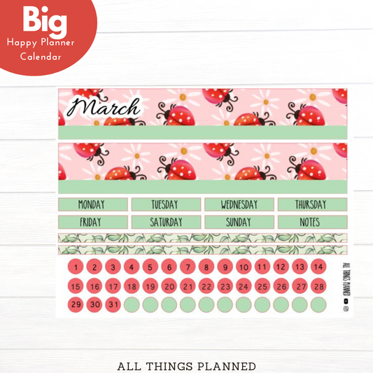 Big HP Mar. (Ladybugs) Monthly Calendar