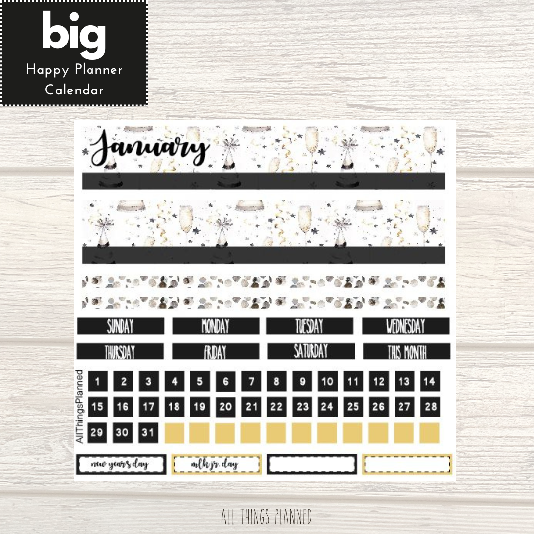 Big HP Jan. (New Year) Monthly Calendar