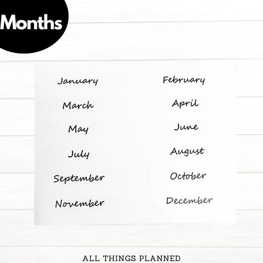 Months of the Year Stickers