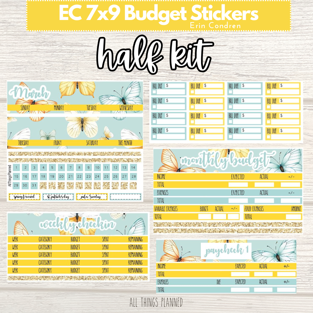7x9 Mar. (Butterflies) HALF Budget Kit BUNDLE