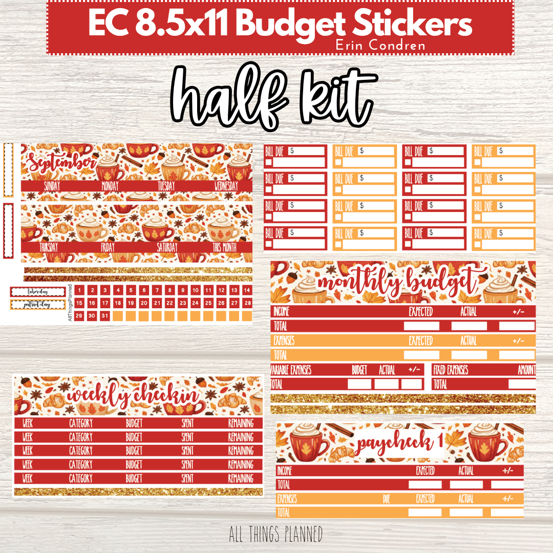 8.5x11 EC Sept. (Fall Latte) HALF Budget Kit BUNDLE