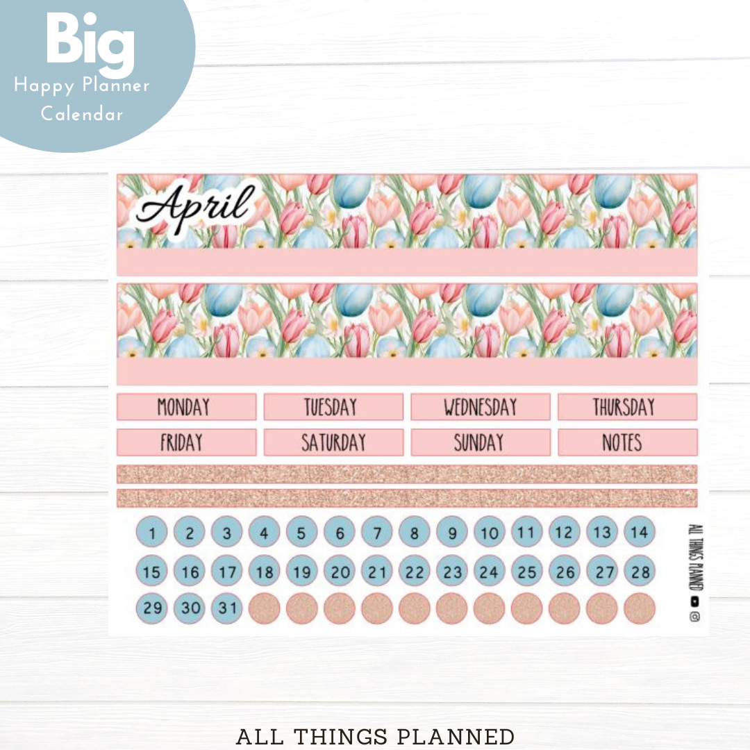 Big HP Apr. (Easter Florals) Monthly Calendar