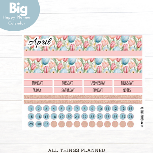 Big HP Apr. (Easter Florals) Monthly Calendar