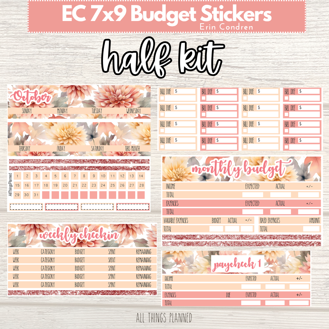 7x9 Oct. (Fall Florals) HALF Budget Kit BUNDLE