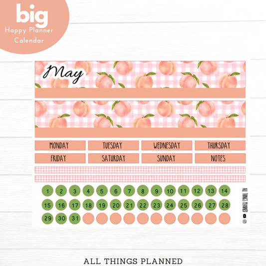 Big HP May (Peaches) Monthly Calendar