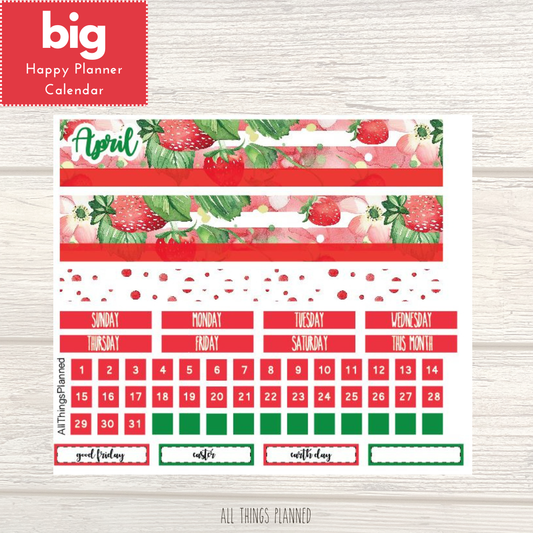 Big HP April (Strawberry Garden) Monthly Calendar