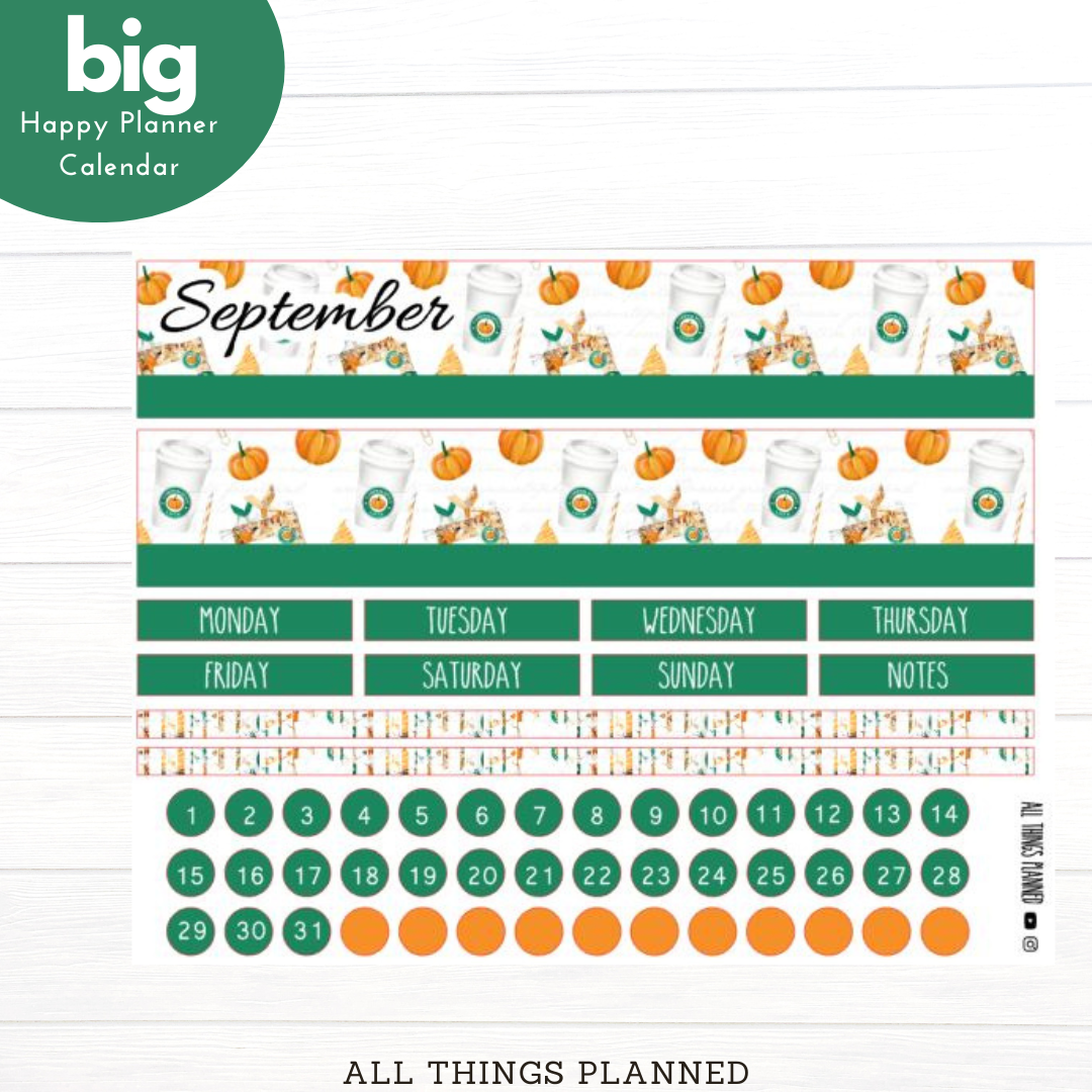 Big HP Sept (Starbies) Monthly Calendar