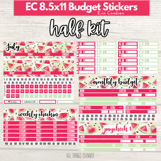 8.5x11 EC July (Watermelon) HALF Budget Kit BUNDLE