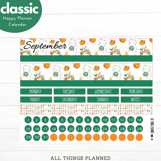 Classic Sept (Starbies) Monthly Calendar