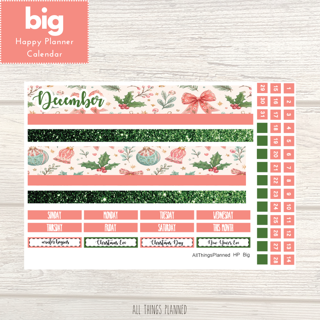 Big HP Dec. (Christmas) Monthly Calendar