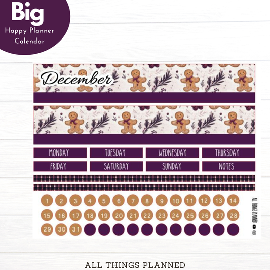 Big HP Dec (Gingerbread) Monthly Calendar