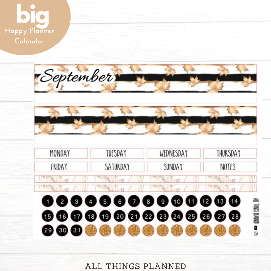 Big HP Sept (Golden Fall) Monthly Calendar