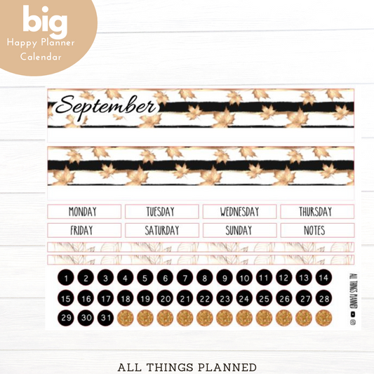 Big HP Sept (Golden Fall) Monthly Calendar